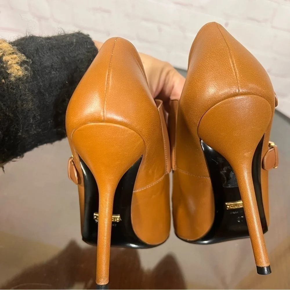 GUCCI gold studded TOM women’s ankle booties with super sexy 4” stilettos 7.5 - Picture 8 of 14